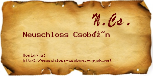 Neuschloss Csobán névjegykártya